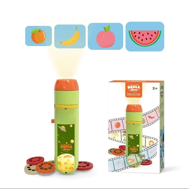 Koala Diary Projection Flat Flashlight Mainan Senter Projektor Anak 6 Tema