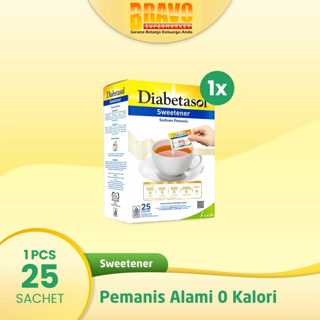 

Bravo Bojonegoro - Diabetasol Sweetener No Calories 25x1.5GR