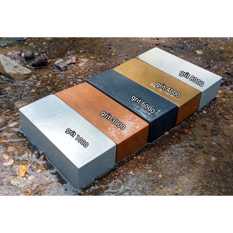 ASAHAN GOLOK SEMBELIH ASLI ALAM PALING BAGUS FULL GRIT, PENAJAM GOLOK SUPER TAJAM SATU SET ISI 5 BIJ