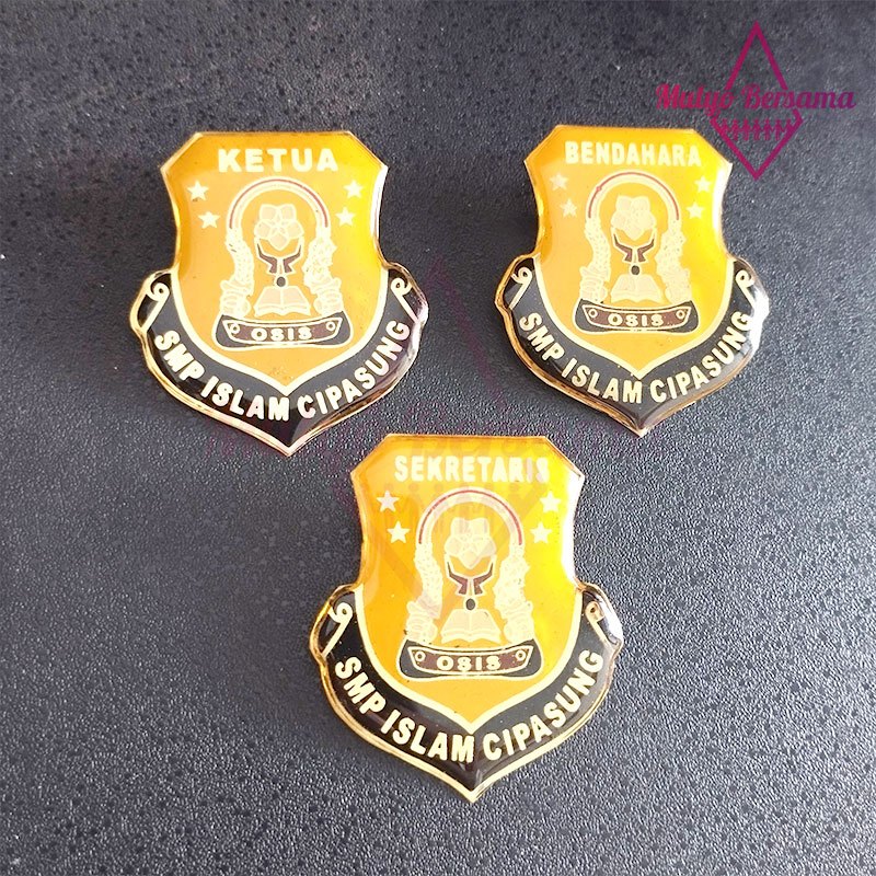 Pin Logo Osis Sekolah Custom Warna Kuning Pin Anggota Osis Sekolah - Mulyo Bersama