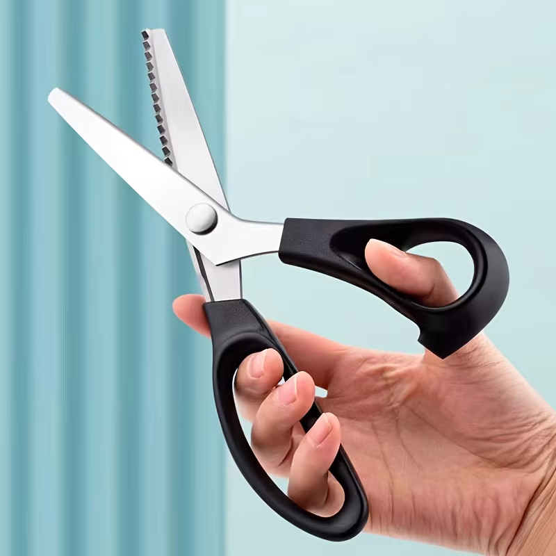 

HJK GUNTING KAIN MODEL ZIGZAG DAN LINGKARAN GUNTING JAHIT Stainless steel lace scissors, large