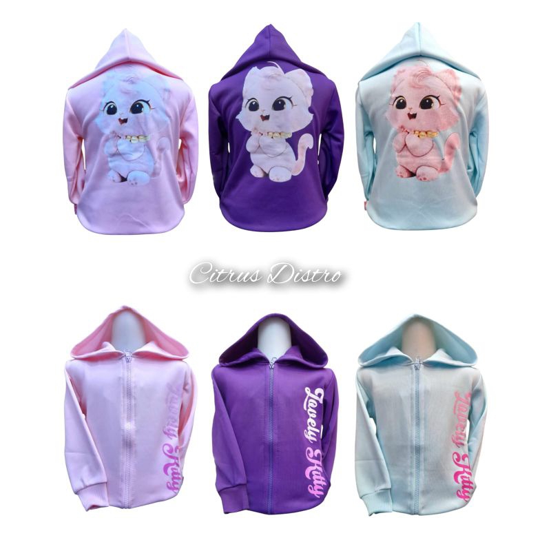 Jaket Anak Perempuan Lovely Kitty Bahan Fleece/Jaket Anak/Jaket Anak Cewek Murah/Jaket Anak Perempua