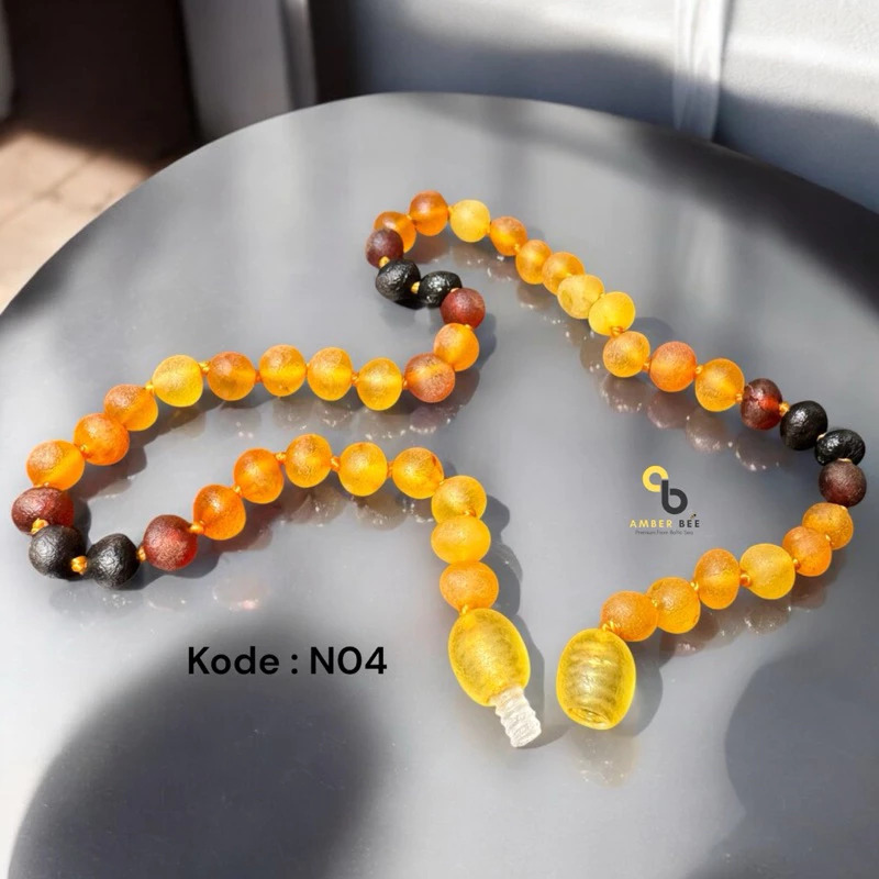 FREE Gelang - Kalung Amber Anak untuk Kesehatan Premium Mate Three Colors By Amber Bee NMTC04