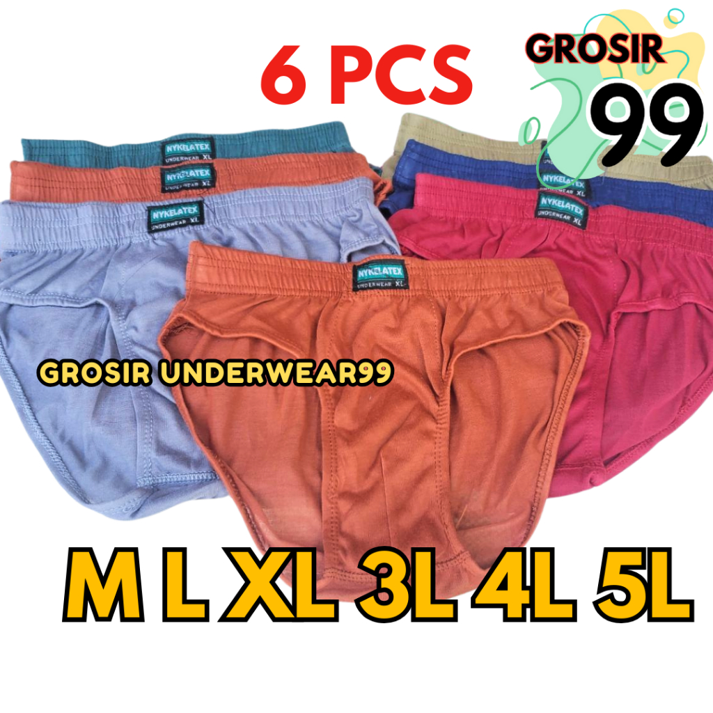 TERLARIS 6 PCS CELANA DALAM COWOK CD PRIA KARET KECIL MURAH HARIAN GROSIR99