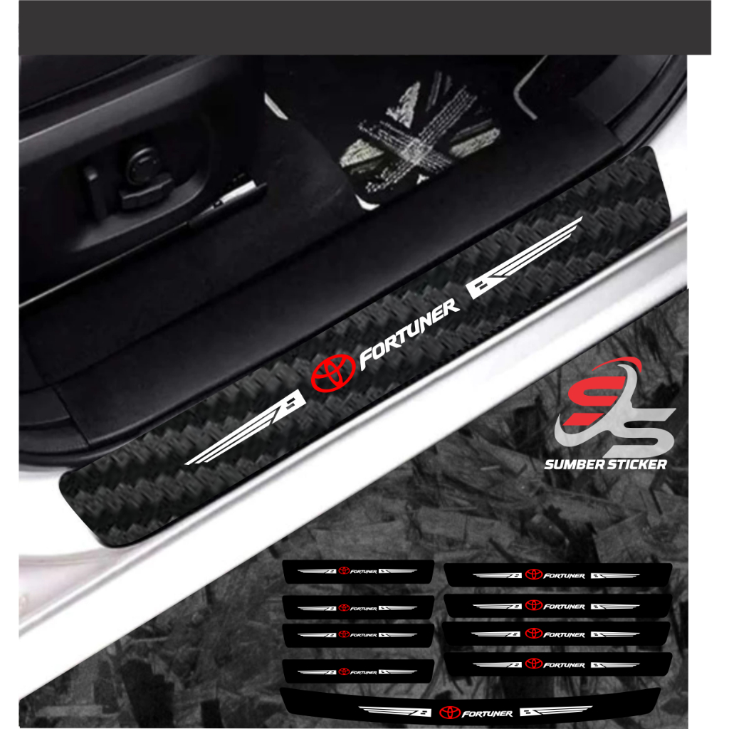 stiker karbon pelindung pintu mobil fortuner stiker cuting pijakan kaki terbaru