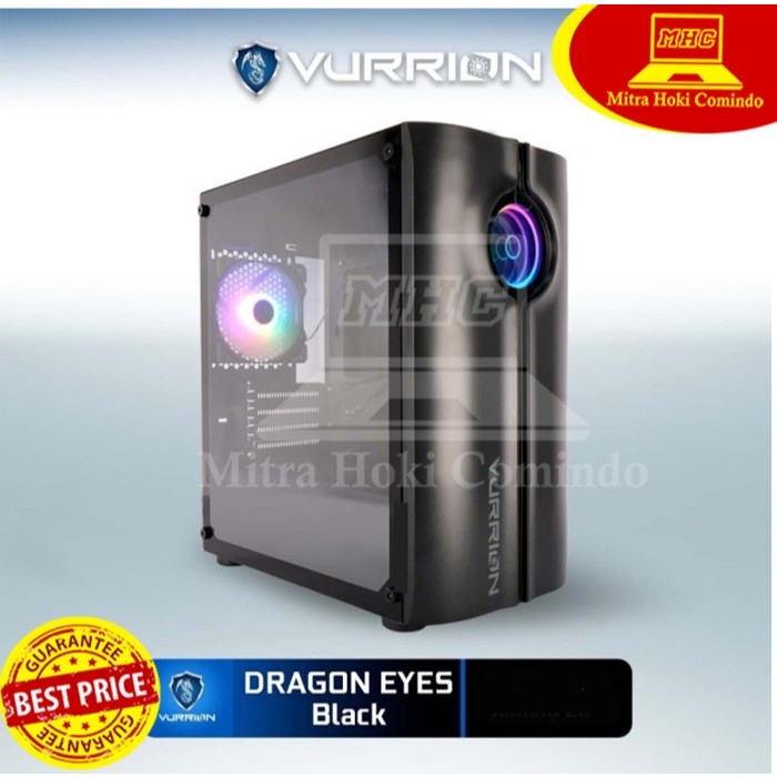 CASING PC VURRION CASING KOMPUTER GAMING VURRION DRAGON EYES BLACK 1 FAN PC CASE