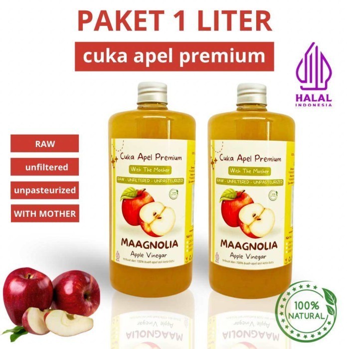 

Cuka Apel Maagnolia 1 liter / Cuka Apel Asli Original / Apple Cider Vinegar With Mother