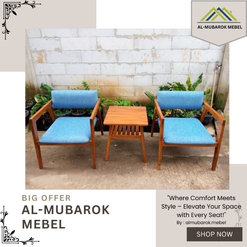 Kursi Teras Set 2 kursi 1 meja // Kursi Teras Minimalis // Kursi Teras Outdoor