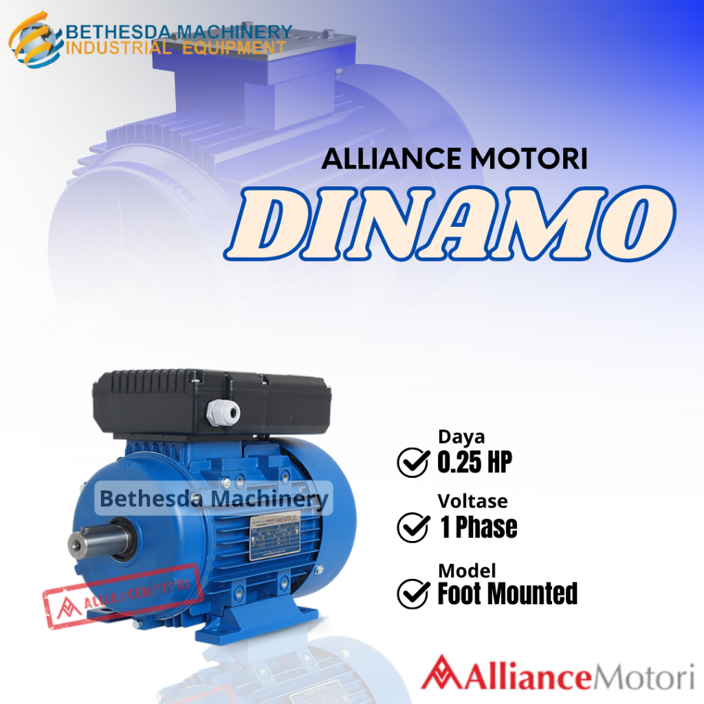 Jual Dinamo 0.25 Hp Alliance Dinamo 1 Phase B3