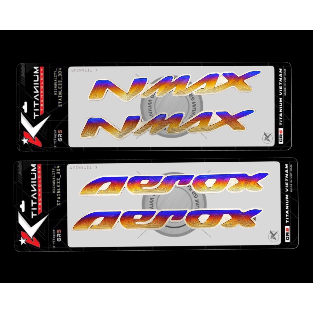 TERBARU SALE EMBLEM LOGO BODY TTANIUM NMAX AEROX ORIGINAL HARGA 1 SET KIRI KANAN
