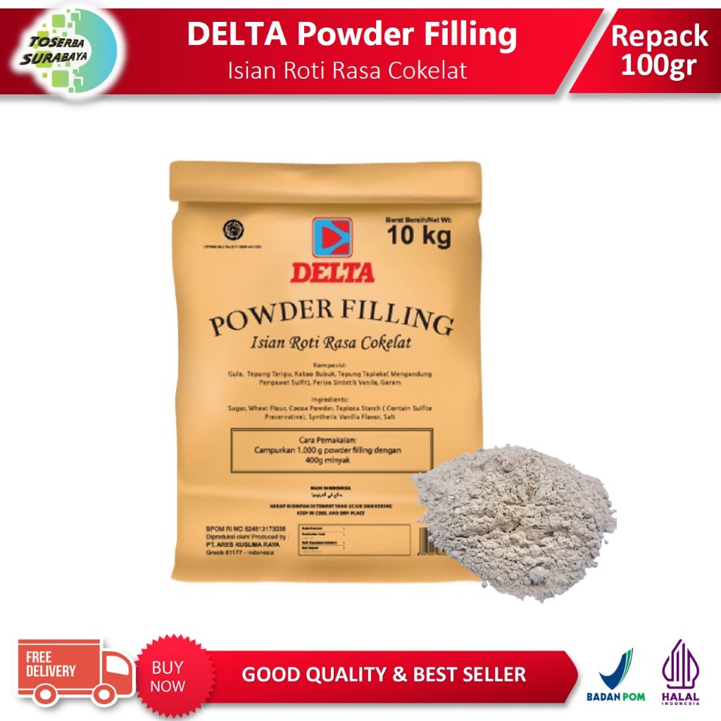 

Delta Powder Filling Chocolate 100gr - Cokelat Bubuk Isian Roti