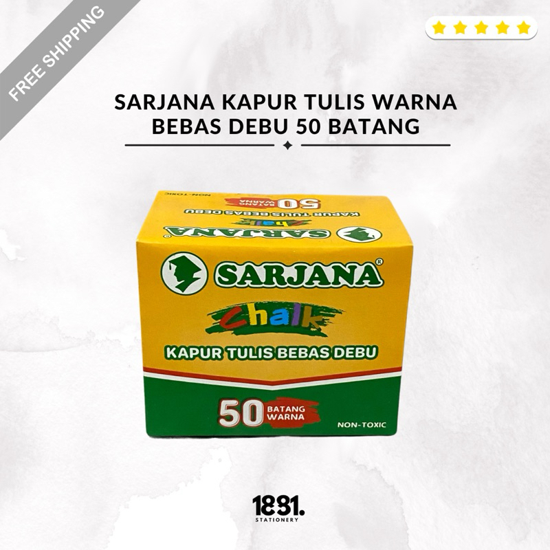 

Sarjana Kapur Tulis Warna Warni Bebas Debu 50 Batang