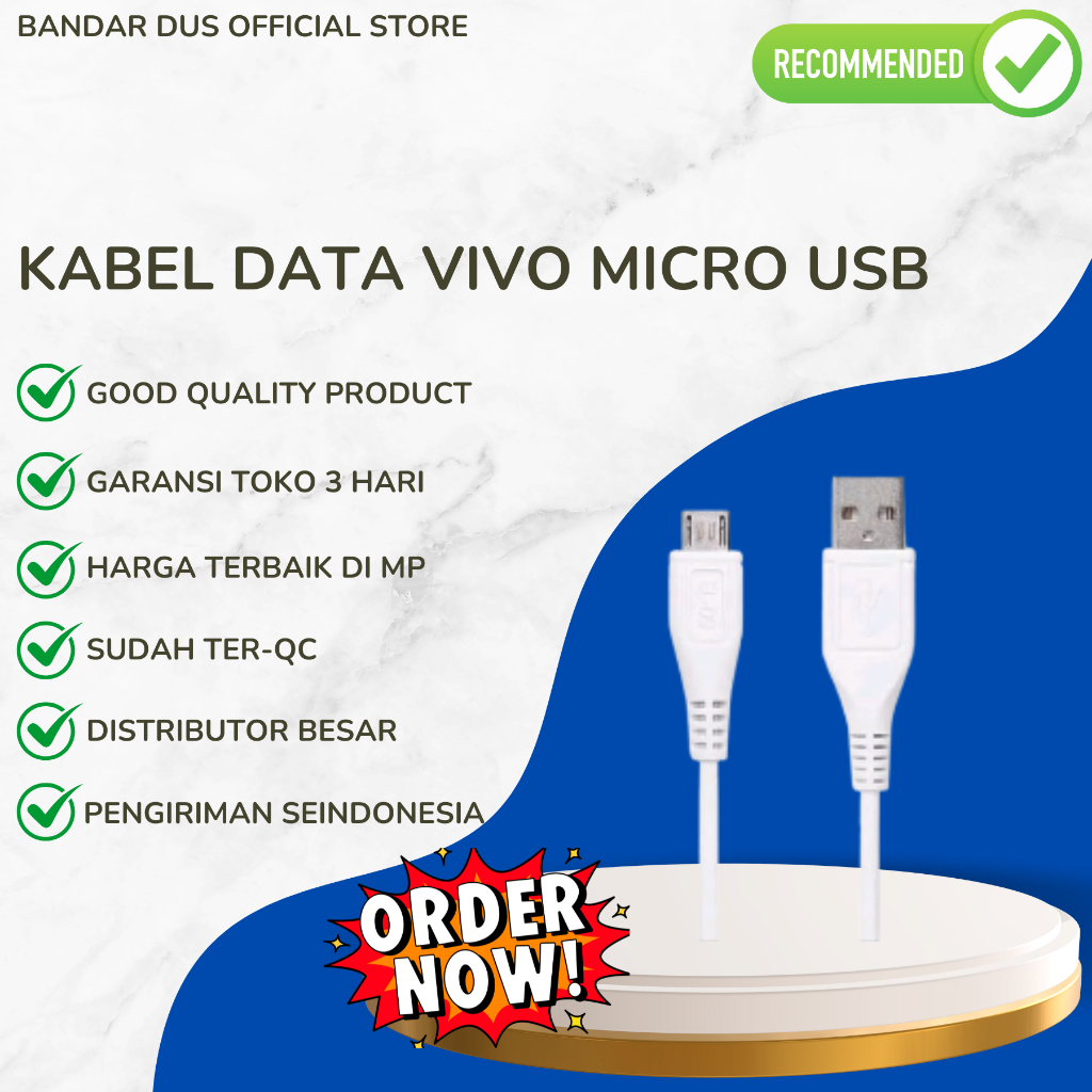 KABEL DATA VIVO USB MICRO ORIGINAL 100% CABLE MICRO USB ORI COPOTAN
