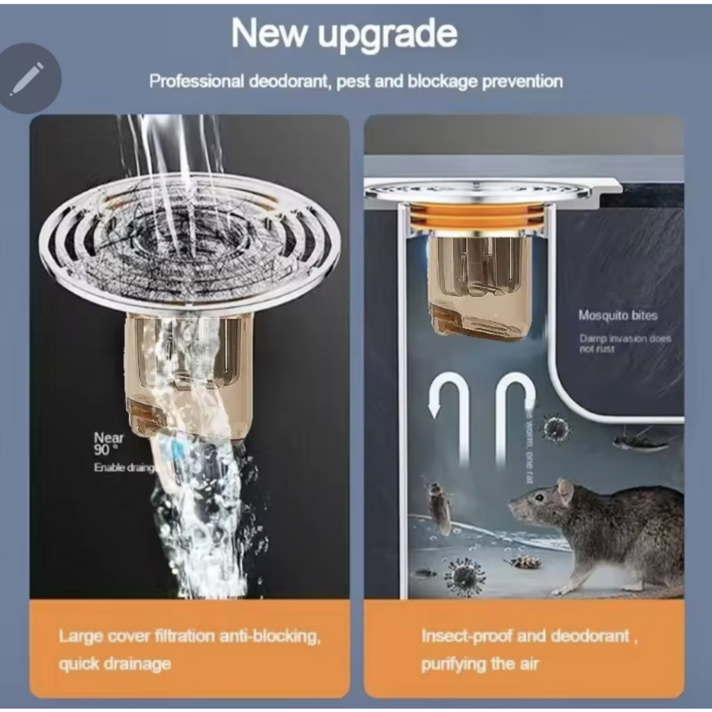 floor drain trap cegah bau dan kecoa kamar mandi otomatis tutup DL07