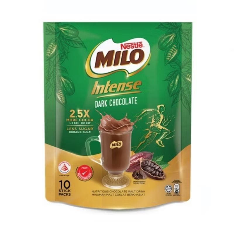 

MILO INTENSE DARK CHOCO LESS SUGAR MALAYSIA (10 sachets) - MILO MALAYSIA