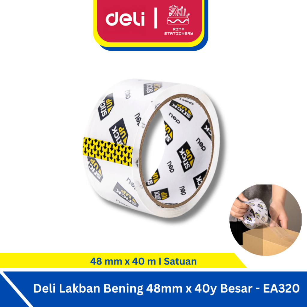 

Deli Lakban Selotip Tape Bening Besar 48 mm x 40 Yard - EA320