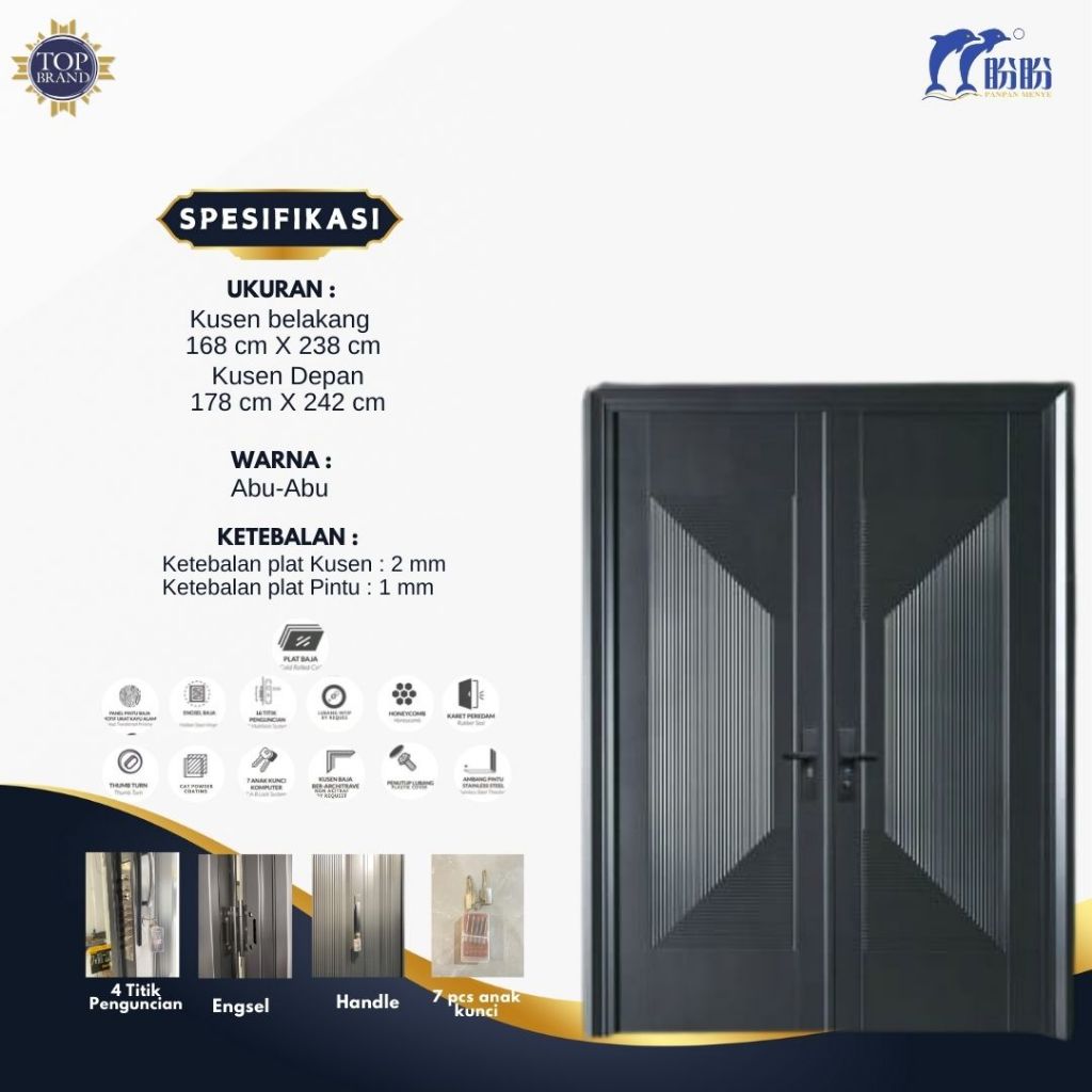 PINTU BAJA MEWAH/PINTU TYPE SINGLE/PINTU UTAMA MEWAH/PINTU RUMAH MEWAH/PINTU DEPAN RUMAH/PINTU ANTI 