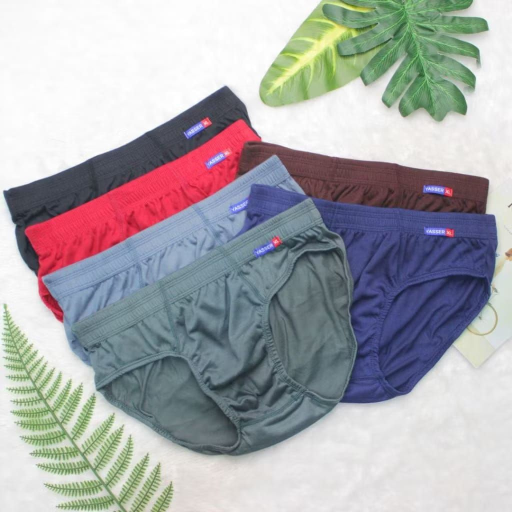 Celana Dalam Pria YASSER Dewasa | 12 Pcs Atau 1/2 LUSIN | CD Bahan KATUN Celana Dalam
