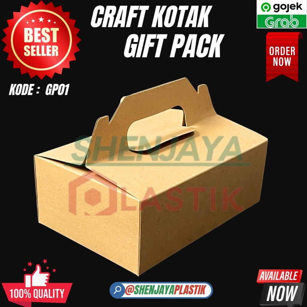 

BOX CRAFT GIFT PACK TERSEDIA UK 25X17X10BM | ISI 10PCS/PAK