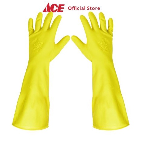 KODE M2I Ace Duraglove Sarung Tangan Panjang Latex Butterfly Ukuran S Kuning Latex Cleaning Hand Glo
