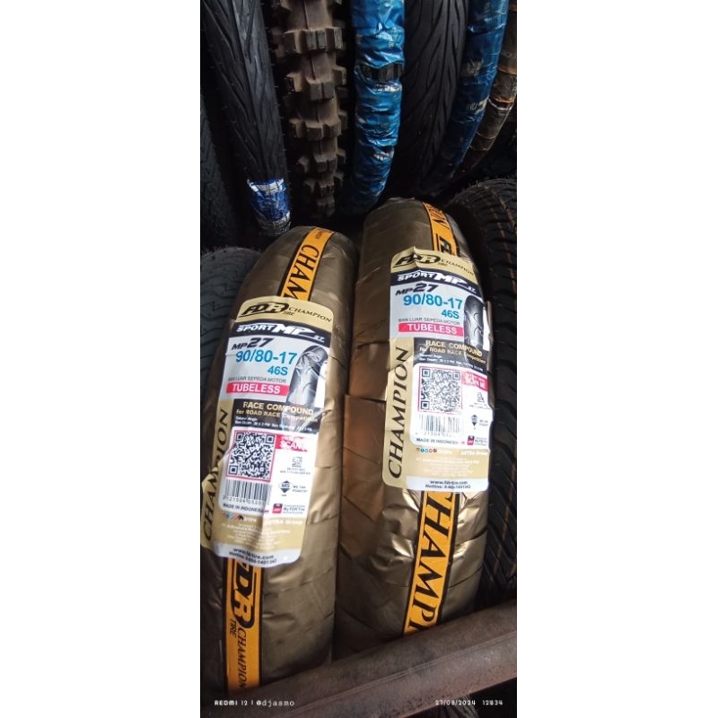 ban fdr mp 27 tubeless ukur 90/80 ring 17