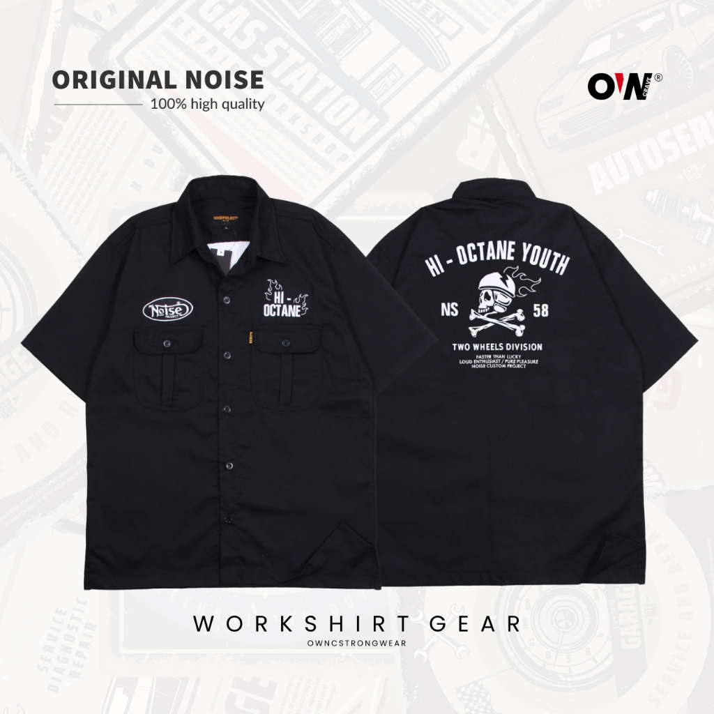 Ownc x Noise - Kemeja Outdoor Workshirt Engineer Streetwear Unisex Anak Bengkel Motoran