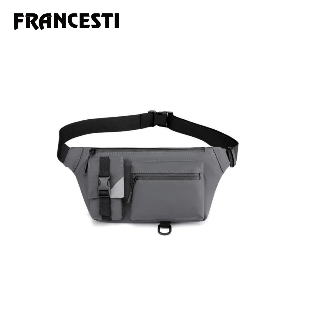 Francesti Tas Pria/Wanita Waterproof 8012 Waist Bag Grey