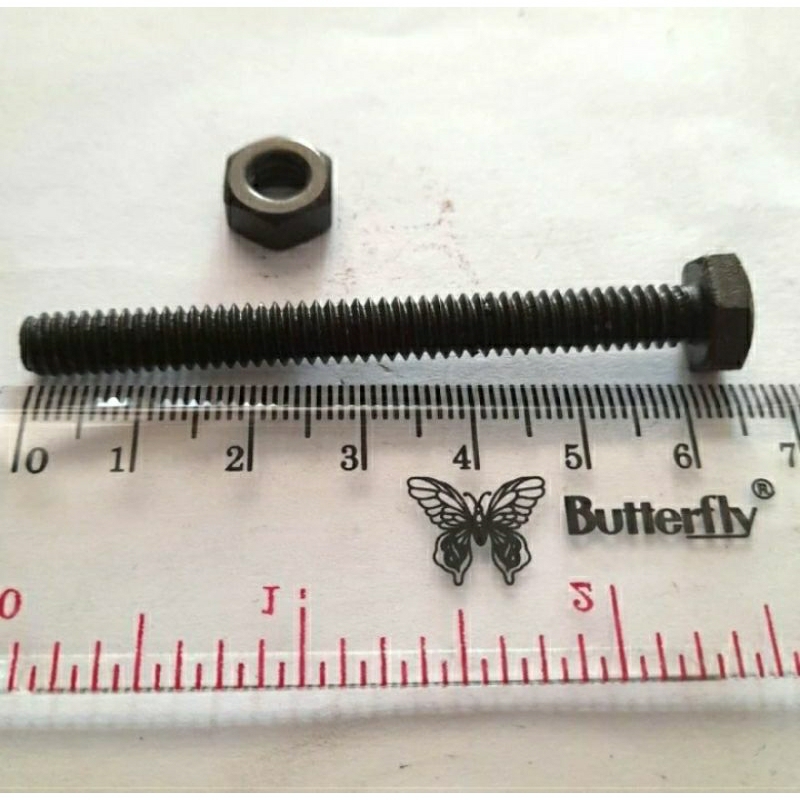 Baut 10 drat kasar 1/4 × 21/2 Baut inchi