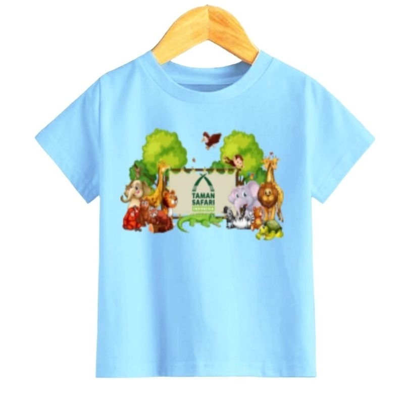 Baju kaos atasan anak remaja dan dewasa motip TAMAN SAFARI