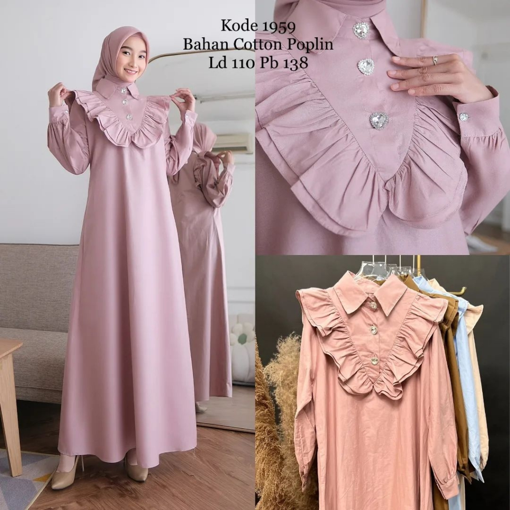 [LaVaylin] LV003 Baju Gamis Muslim Dress Wanita Premium Fashion Modern Terbaru
