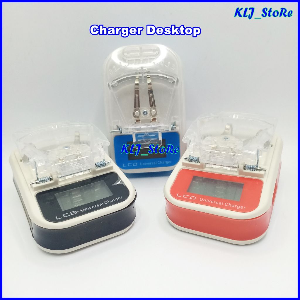 Charger Desktop LCD Cas Casan Kodok Jepit + USB Charger Kodok LCD Indikator
