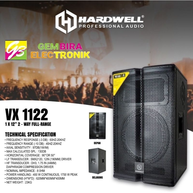 Speaker Salon Hardwell Pasif 12 inch 2 way VX1122 Original