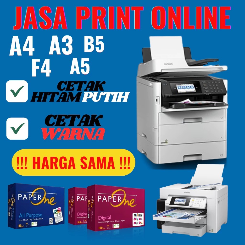 

PRINT / CETAK BUKU Cepat A4, A5, B5, F4, A3 100/80 gsm ,SKRIPSI, TESIS, DOKUMEN, CETAK BUKU, MAKALAH, PROPOSAL
