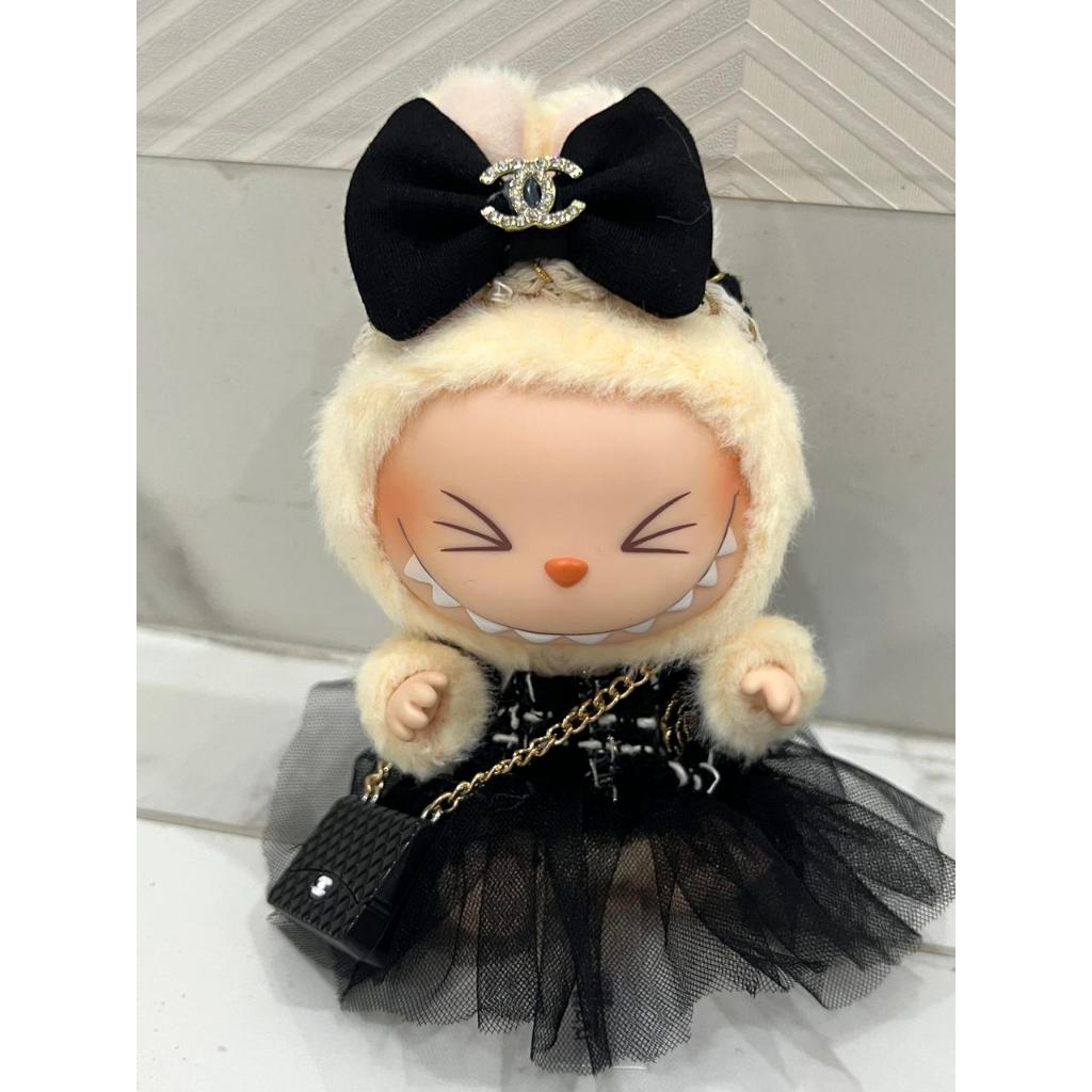 Labubu Baju Branded CHAN*L Hitam  V1 dan V2