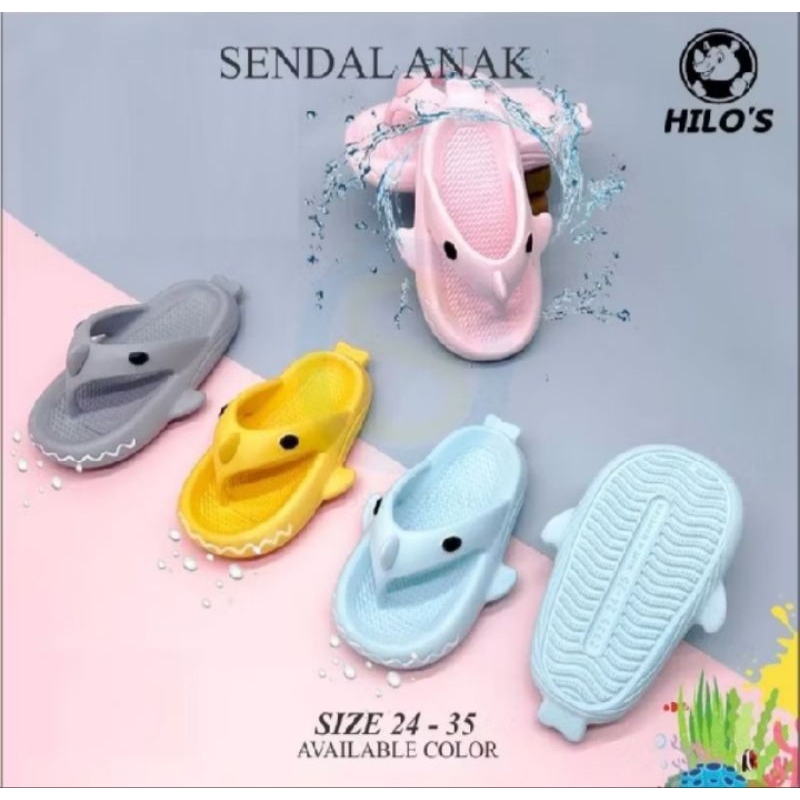 SENDAL ANAK 2335 MOTIF IKAN HIU BARU LUCU/SENDAL JEPIT ANAK PEREMPUAN DAN LAK...