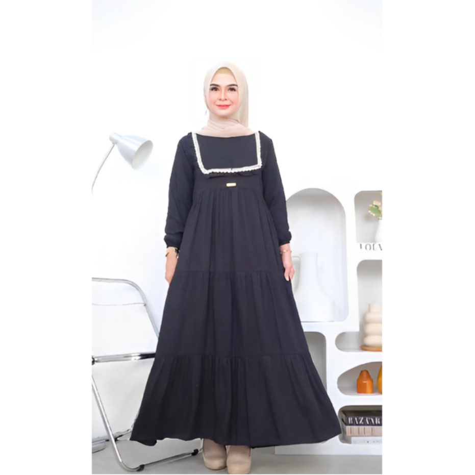 NASYA DRESS - Gamis Fashion Muslim Susun Kekinian Rayon Twill