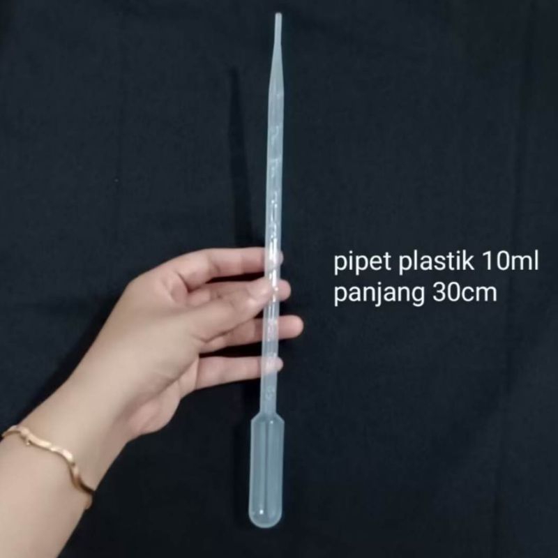 Pipet Plastik 10ml Panjang 30cm (1pcs) Pipet Tetes Laboratorium