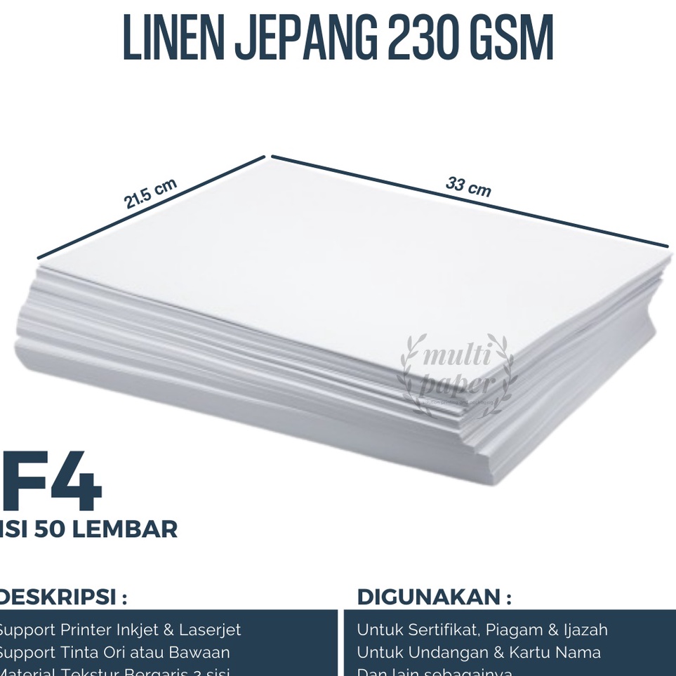 

gwMurah Banget Kertas Sertifikat F4 Linen isi 5 lembar Kertas Piagam Linen F4 G38