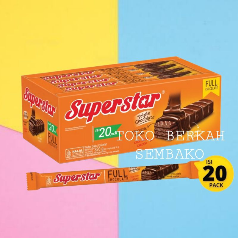 

(1 PACK) SuperStar Wafer Triple Chocolate 320gr