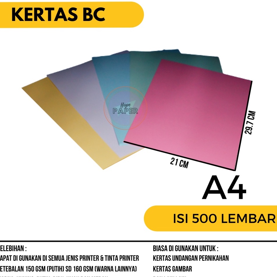 

av Baru Kertas BC A4 16gr isi 5 lembar Kertas Gambar A4 Kertas Gambar Kertas BC F48