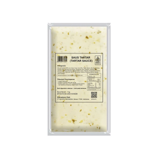 

Kewpie Mayo Tar Tar Sauce 1kg Saus Tar Tar 1kg Halal
