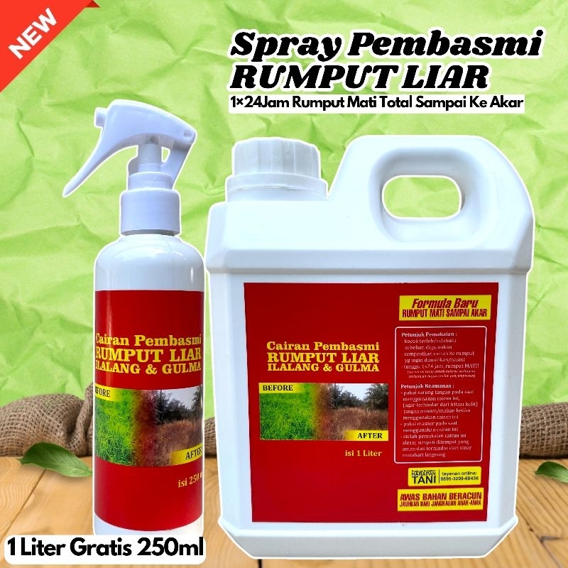 Spray PEMBASMI RUMPUT LIAR | RUMPUT ILALANG | RUMPUT GULMA | 100% Ampuh  Mati Sampai Ke Akar | 1L Gr