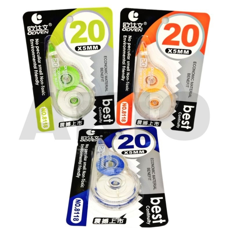 

Tipex Kertas Roll ODVEN 8118 20 M Correction Tape Murah Aesthetic