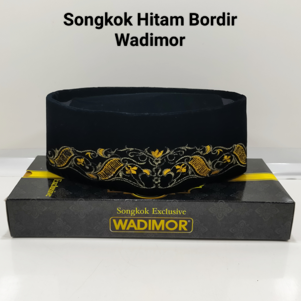 Songkok Wadimor Hitam Bordir Ac Songkok Wadimor Originall