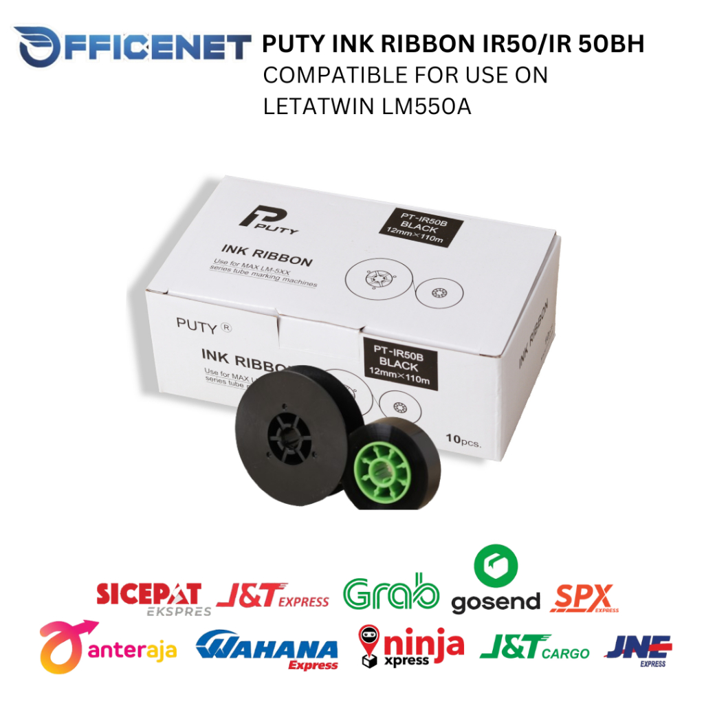 ORIGINAL INK RIBBON IR 50B 12MMX110M IR 50BH IR 50 B FOR LETATWIN LM550A IR50B LM 550A BRAND PUTY