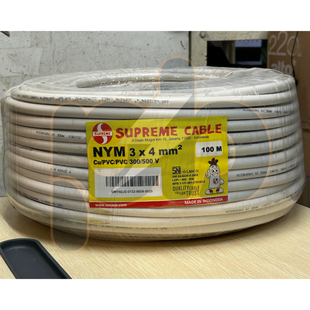 Kabel NYM 3 x 4mm Merk Supreme / Kabel NYM 3 x 4 mm Supreme