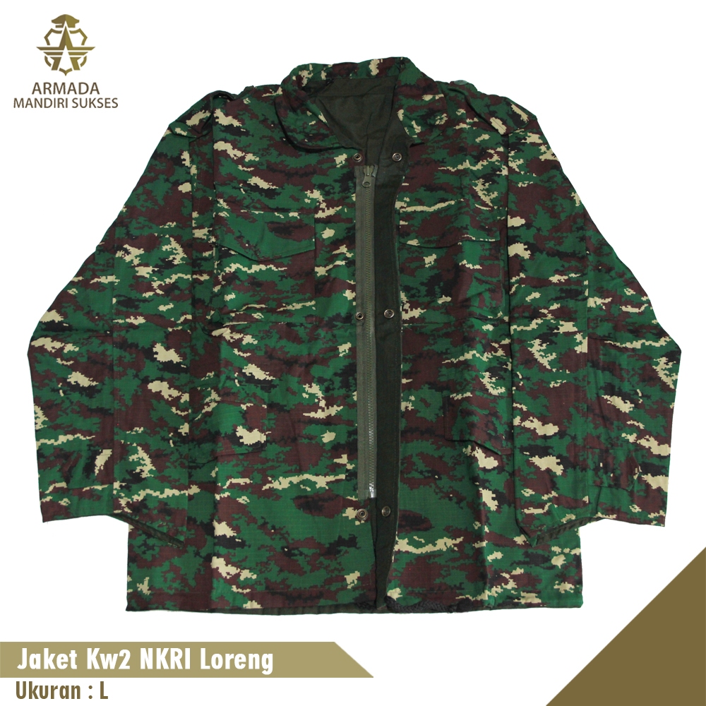 Jaket Loreng NKRI Bahan Riptop - Jaket TNI Loreng
