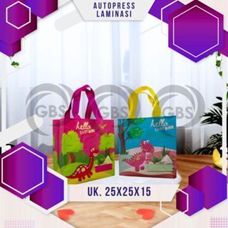 

AUTOPRESS MOTIF 70GSM Tas Box Spunbond Goodie Bag Laminasi 24x14x23 Souvenir Promosi Murah