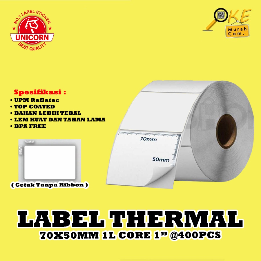 

Stiker Label Barcode Thermal 70x50 mm / 70 x 50 mm / 70x50mm 400pcs