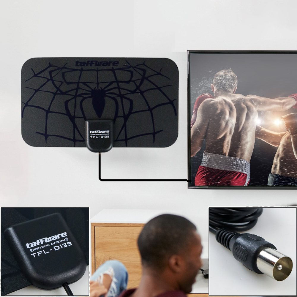 [ORIGINAL 100%] ANTENA TV DIGITAL INDOOR DVB-T2 HIGH GAIN 4K D139 For Penguat Sinyal Antena TV Outdo